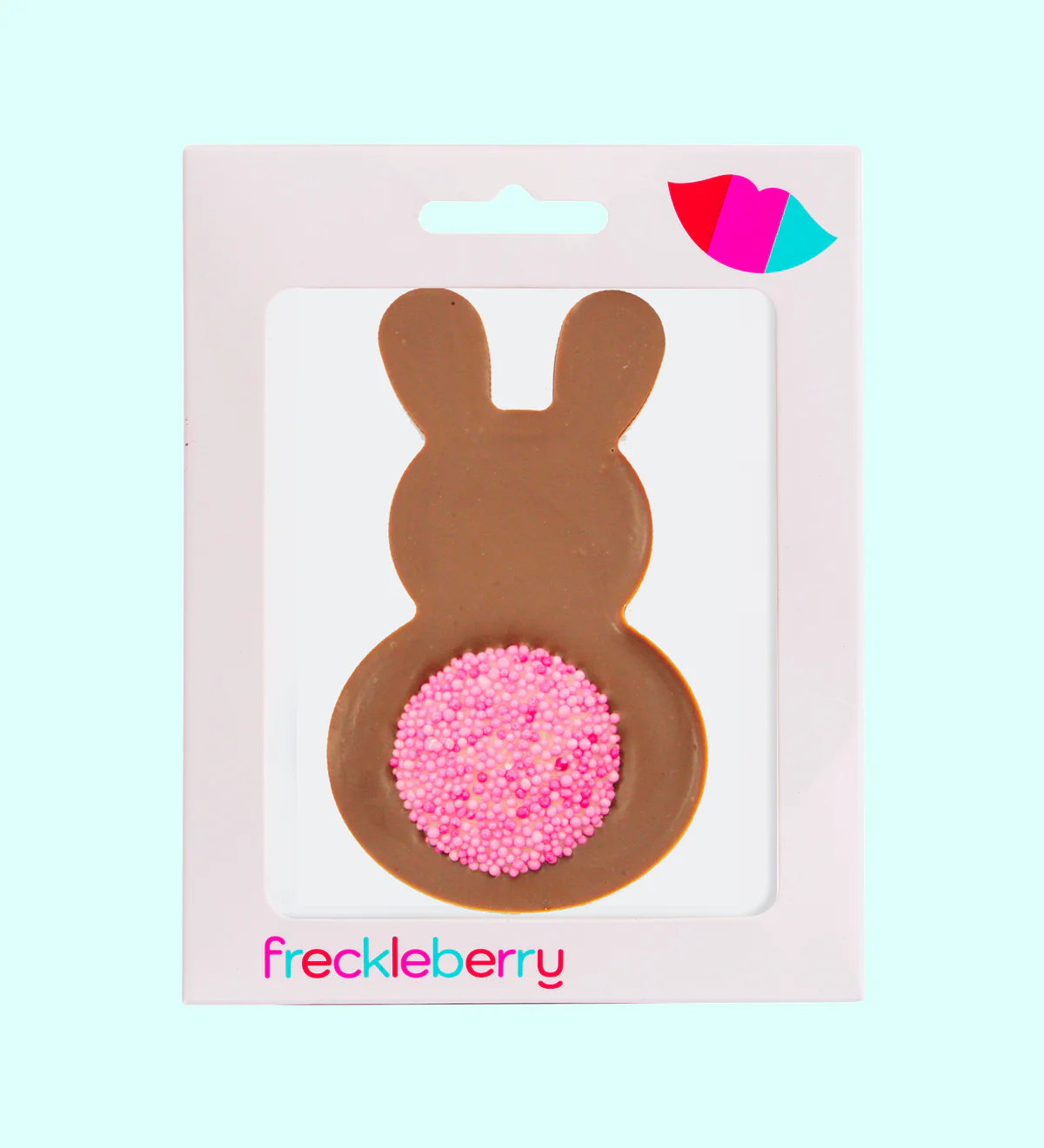Chocolate_Bunny_with_coloured_Freckle_Tail_I_Freckleberry_-_Milk_Chocolate_with_Pink_Freckle_Tail_-_Box