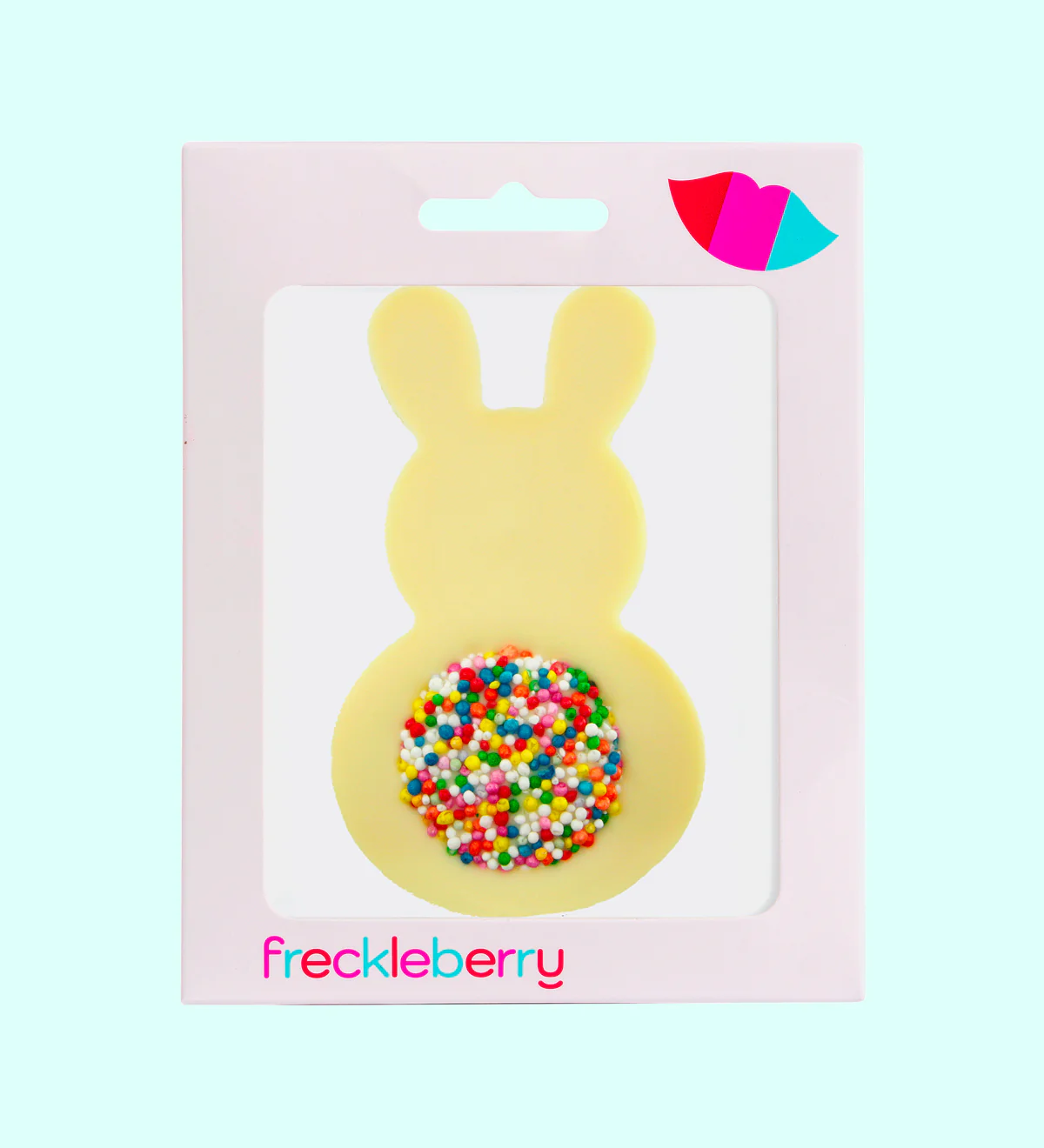 Chocolate_Bunny_with_coloured_Freckle_Tail_I_Freckleberry_-_White_Chocolate_with_Multi_Freckle_Tail_-_Box