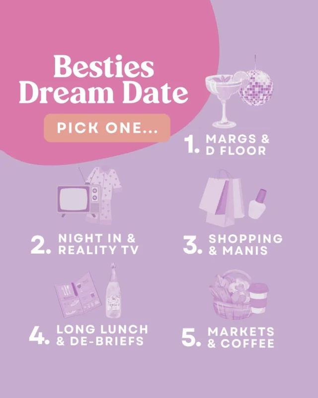 Sunday is National Best Friends Day!

Tag your bestie and pick your dream date... 

1. 🍸
2. 📺
3. 🛍️
4. 🥂
5. ☕️

Let us know.

#besties #bestfriendsday #bff #floweraddict  #flowerpower #localflorist #brisbaneblooms #melbourneblooms #flowerdeliverybrisbane #flowerdeliverymelbourne #bouquetdelivery